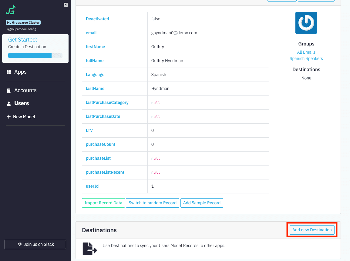 UI Config: Add Destination