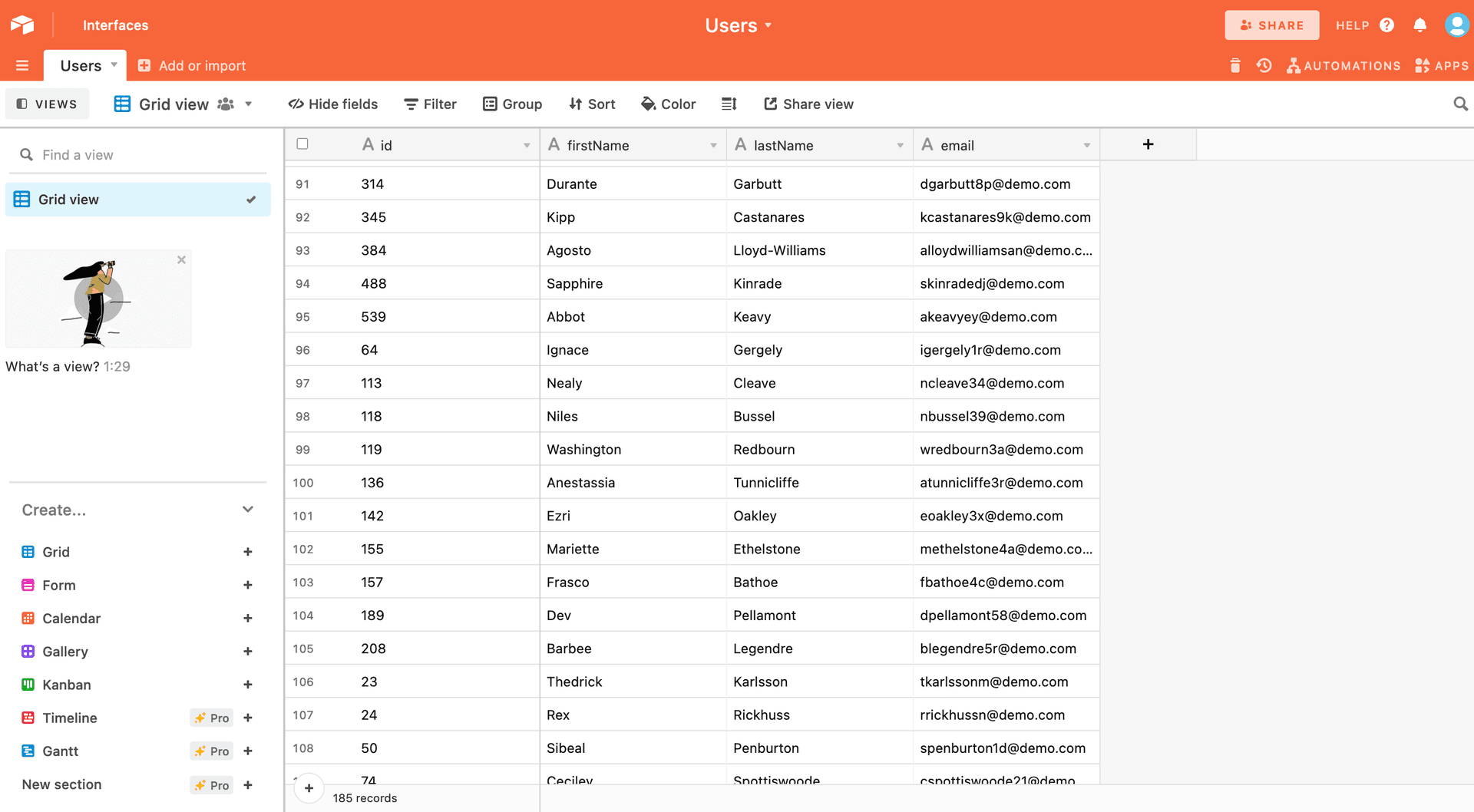 Record details in Airtable